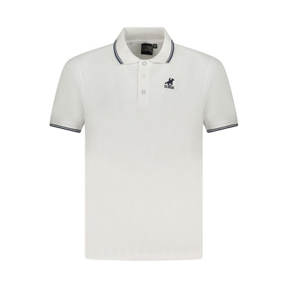 White Cotton Men Polo Shirt