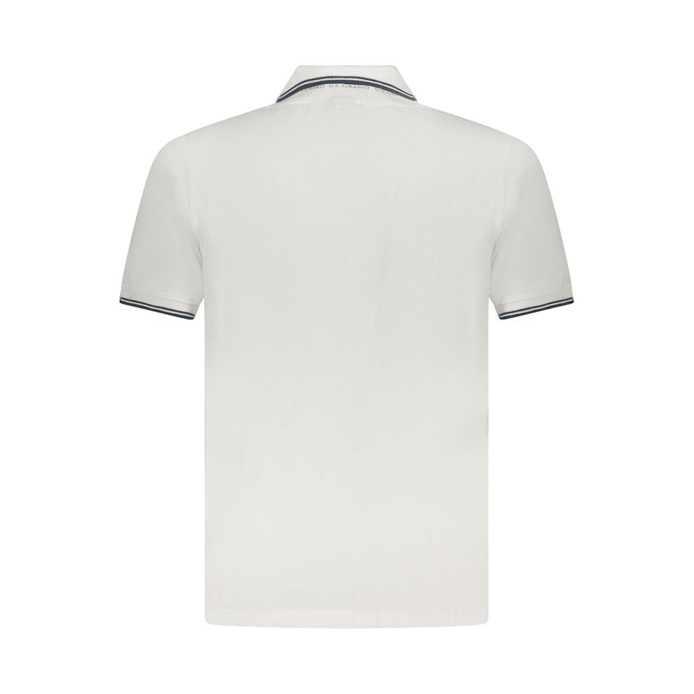 White Cotton Men Polo Shirt