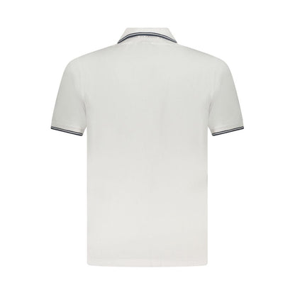 White Cotton Men Polo Shirt