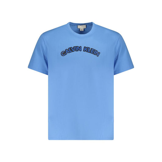 Light Blue Cotton Men T-Shirt