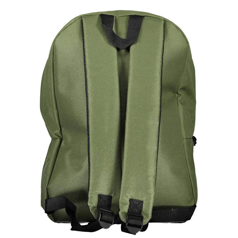 Green Polyester Mens Backpack