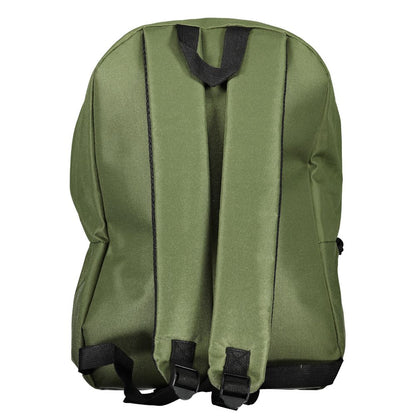 Green Polyester Mens Backpack