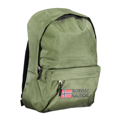 Green Polyester Mens Backpack