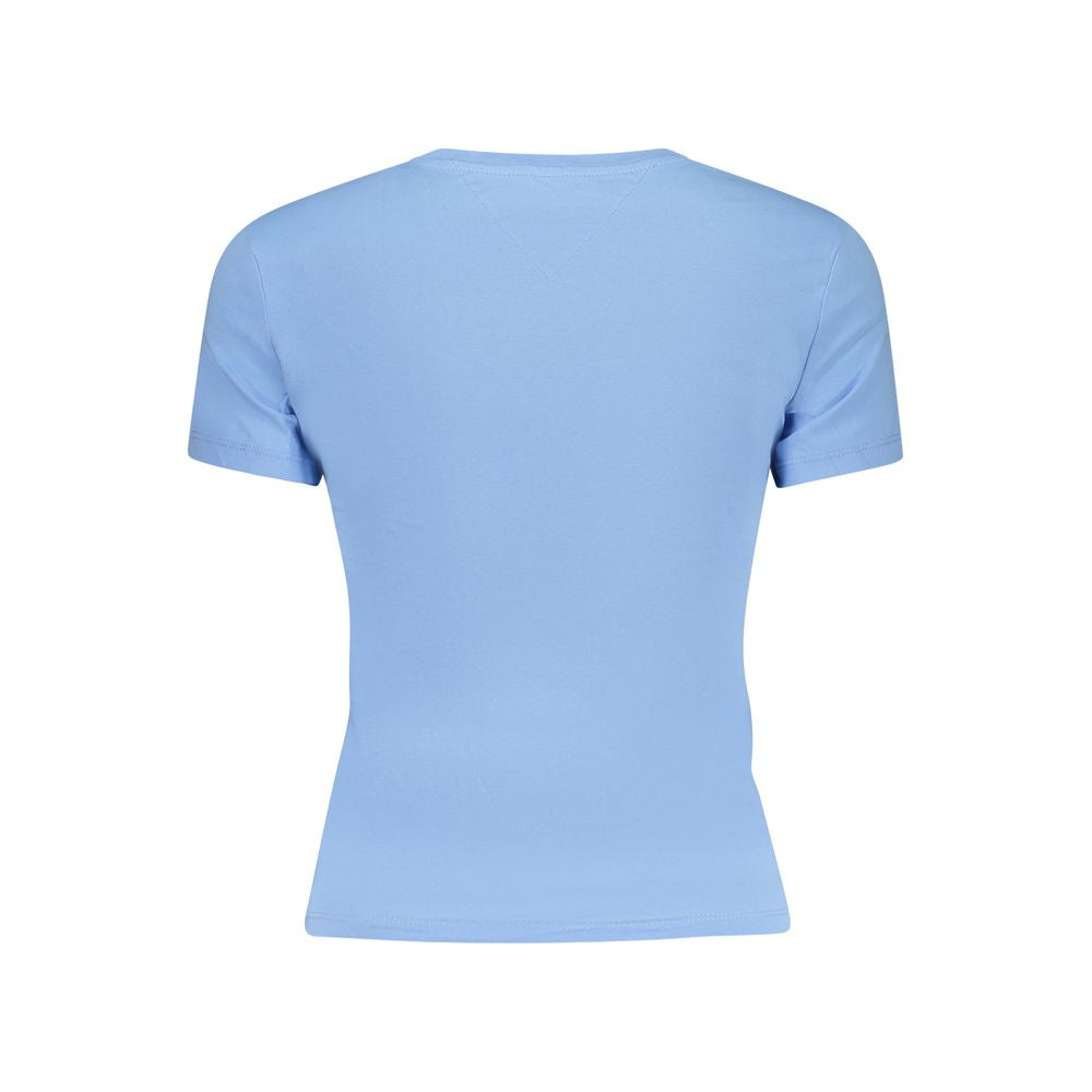 Blue Cotton Women T-Shirt