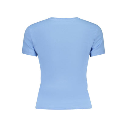 Blue Cotton Women T-Shirt