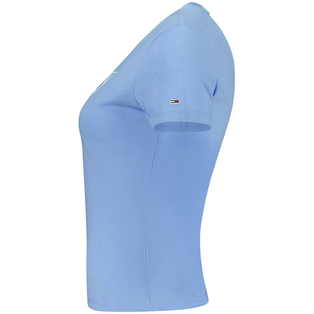 Blue Cotton Women T-Shirt