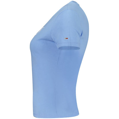Blue Cotton Women T-Shirt