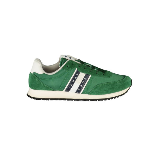 Green Polyester Men Sneaker