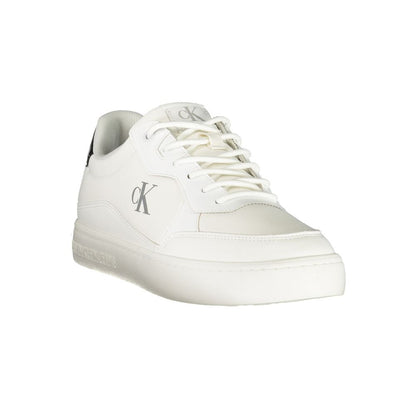White Polyester Men Sneaker
