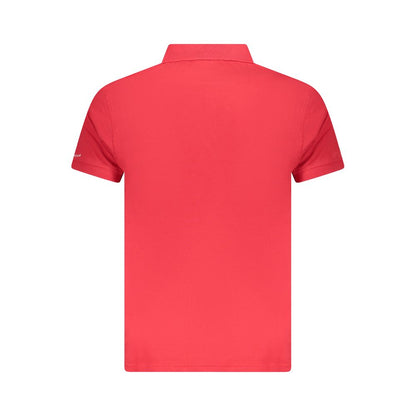 Red Cotton Men Polo Shirt