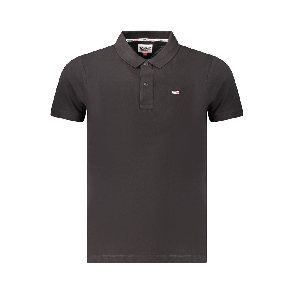 Black Cotton Men Polo Shirt