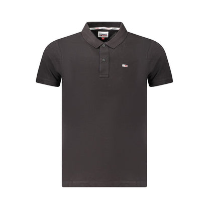 Black Cotton Men Polo Shirt
