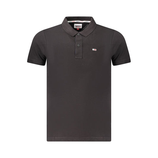 Black Cotton Men Polo Shirt
