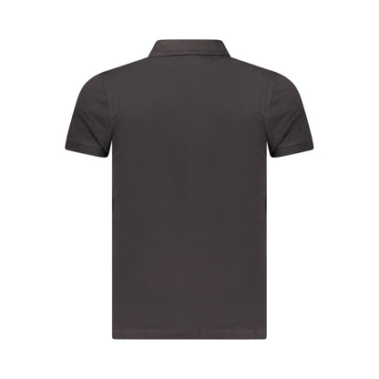 Black Cotton Men Polo Shirt