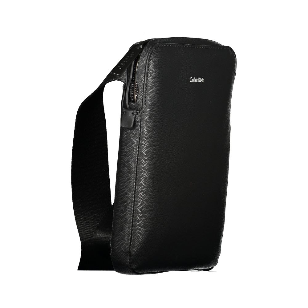 Black Polyester Men Shoulder Bag