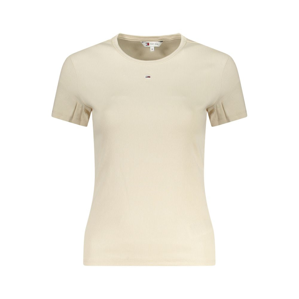 Beige Cotton Women T-Shirt