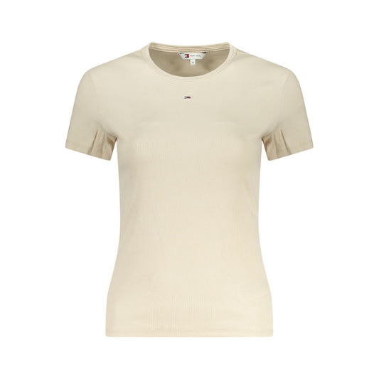 Beige Cotton Women T-Shirt