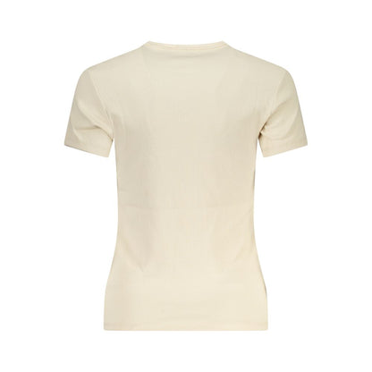 Beige Cotton Women T-Shirt