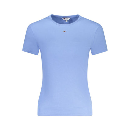 Blue Cotton Women T-Shirt