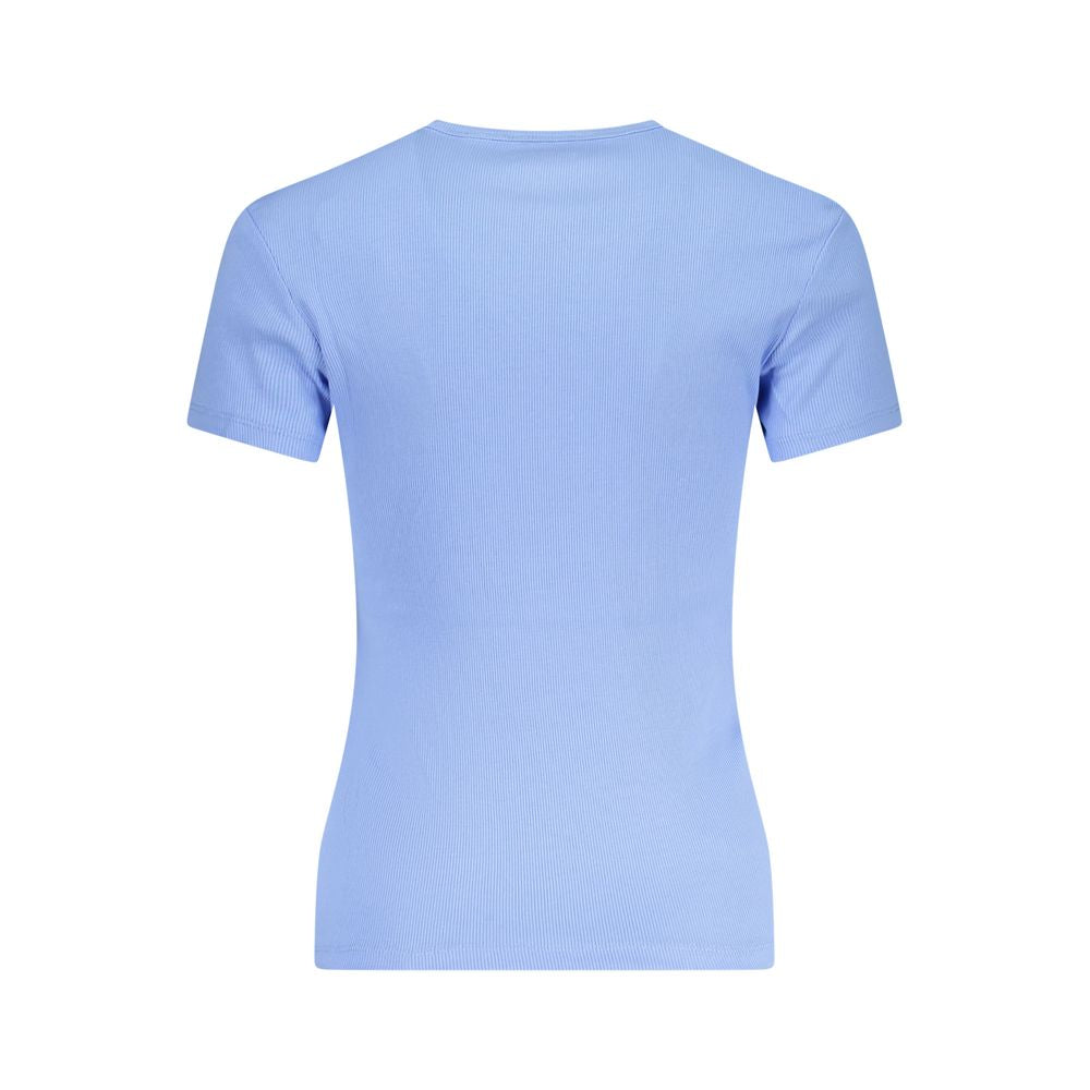 Blue Cotton Women T-Shirt
