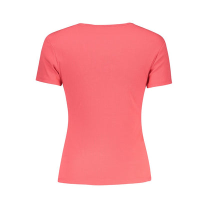 Pink Cotton Women T-Shirt