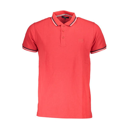 Red Cotton Men Polo Shirt