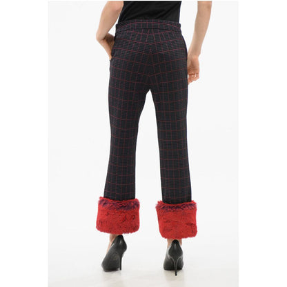EVERYWEAR Cropped Pants with Faux Fur Trim