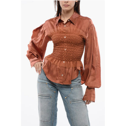 Satin EVENING GATHERINGS Blouse With Ruffles