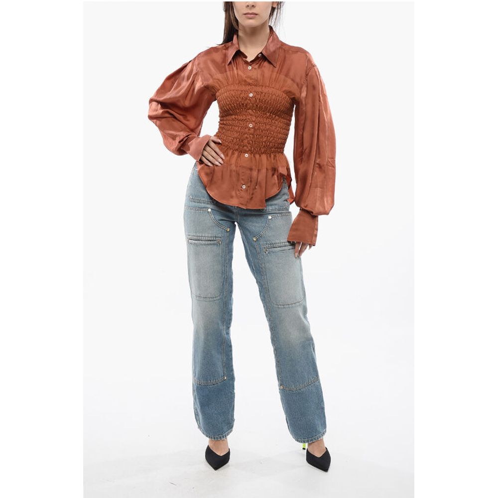 Satin EVENING GATHERINGS Blouse With Ruffles