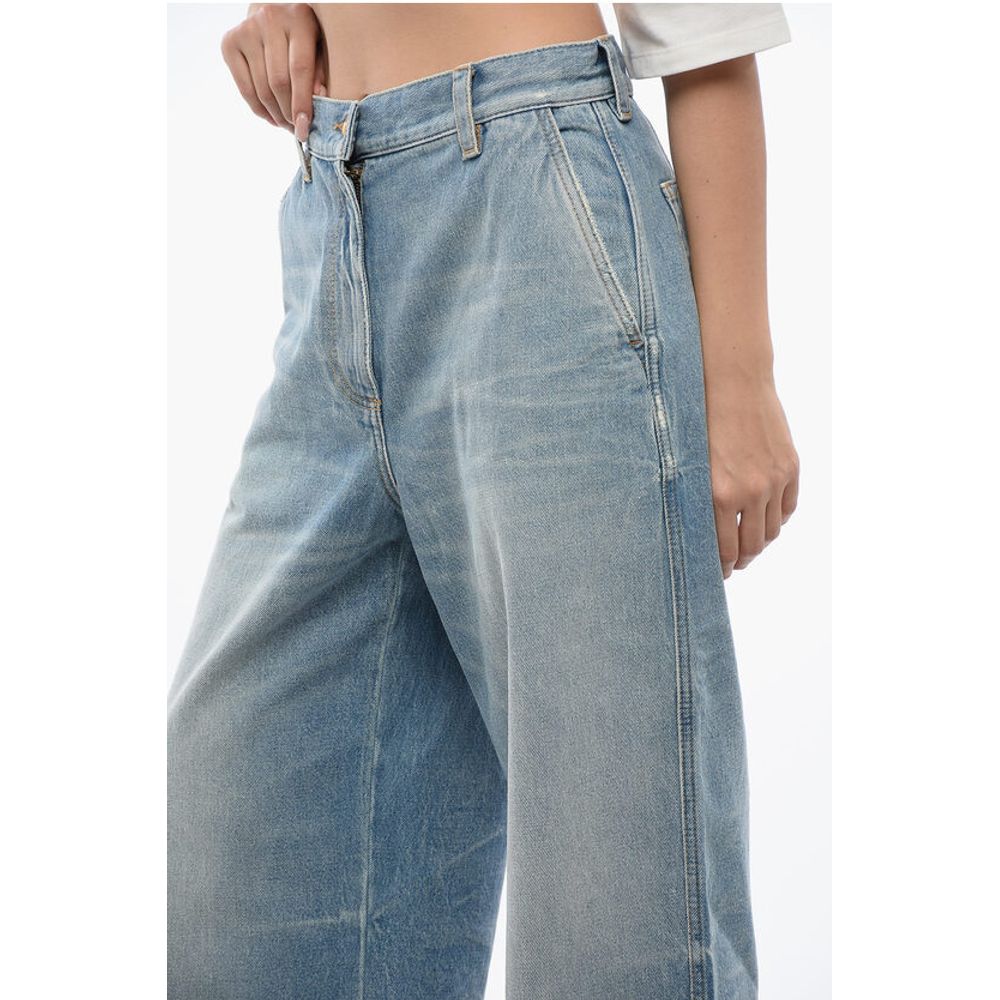 High Waisted Wide Fit Light Washed Jeans