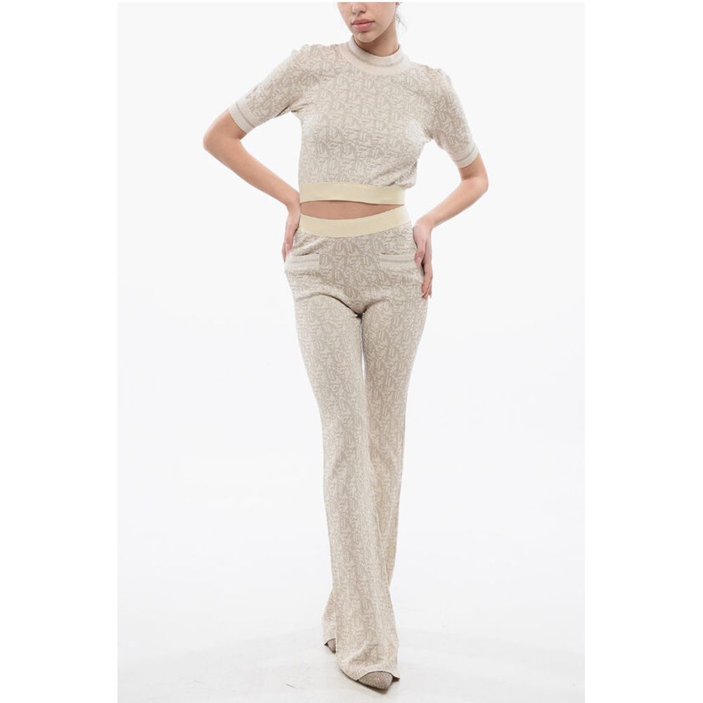 Monogram Jacquard Cropped Top With Logoed Band