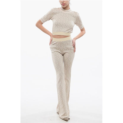 Monogram Jacquard Cropped Top With Logoed Band