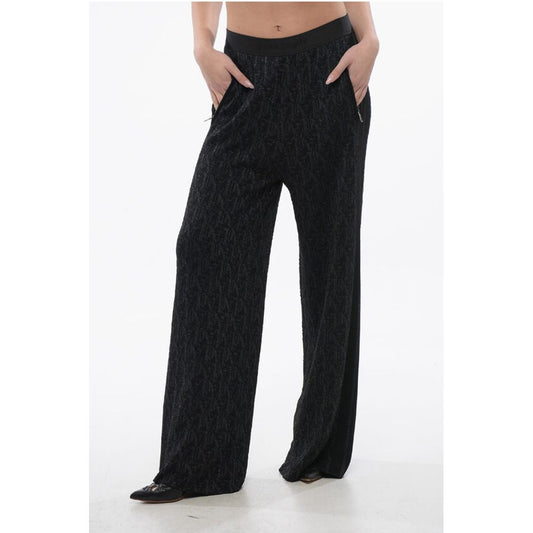 Monogram Lurex Pants with Elastic Waistband