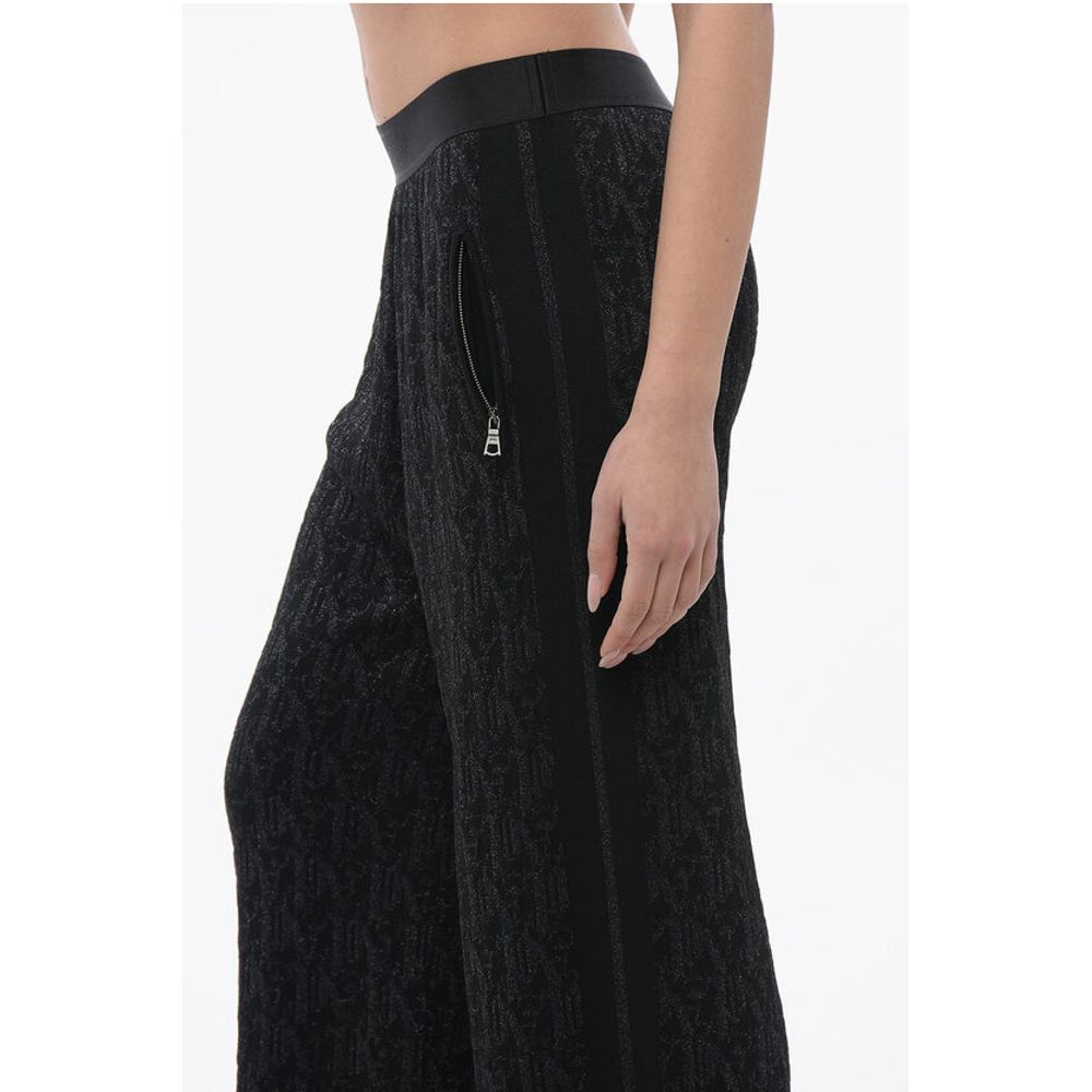 Monogram Lurex Pants with Elastic Waistband