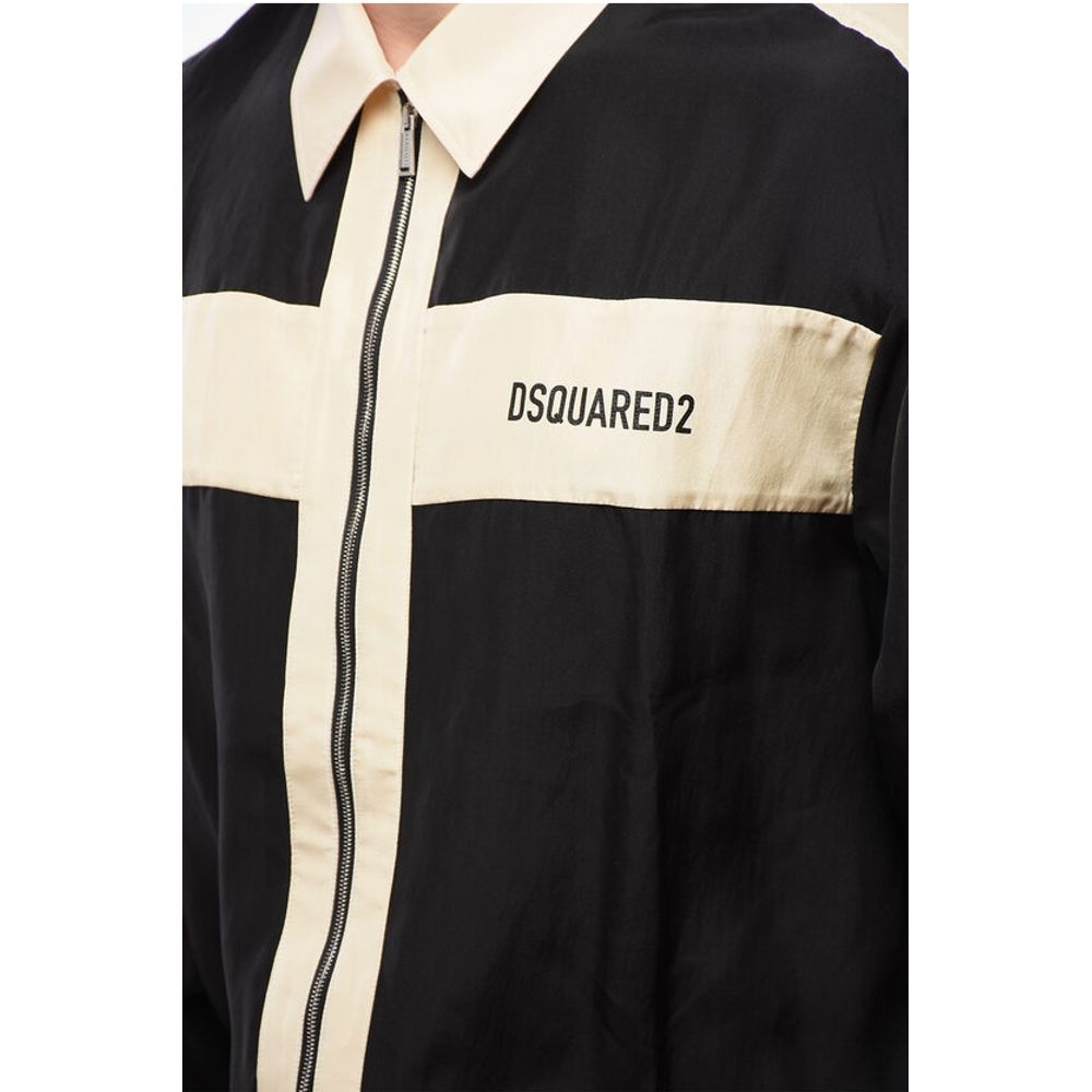 Satin Club Shirt with Zip