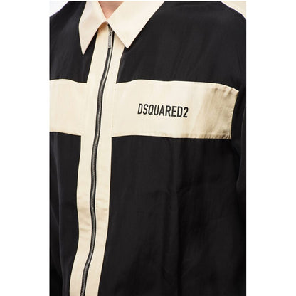 Satin Club Shirt with Zip