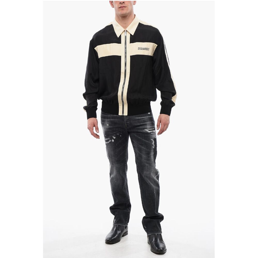 Satin Club Shirt with Zip