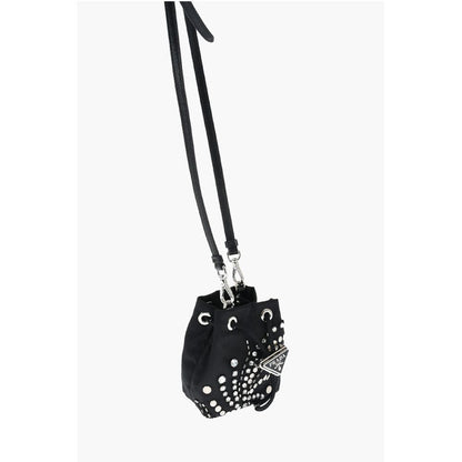 Nylon Studded Pouch with Rhinestones