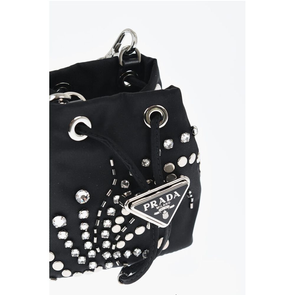 Nylon Studded Pouch with Rhinestones