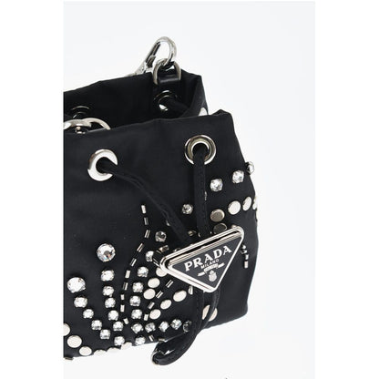 Nylon Studded Pouch with Rhinestones