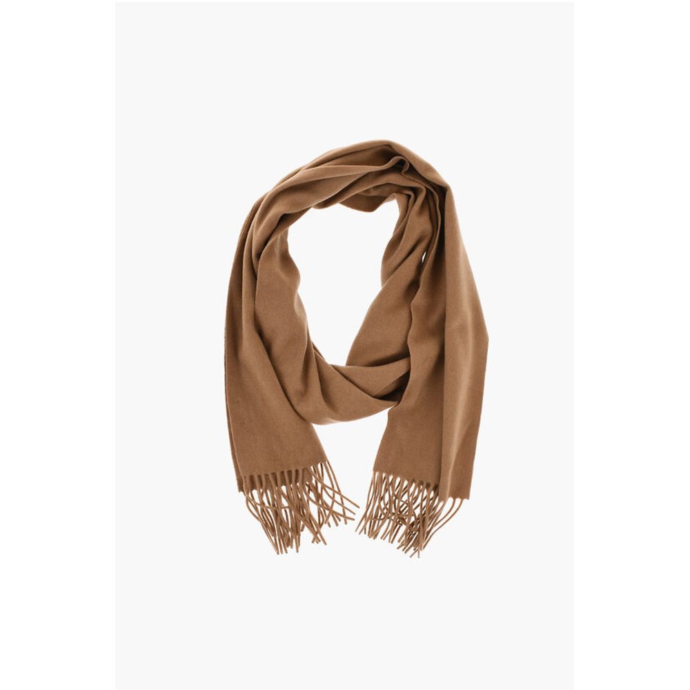 Solid Color Cashmere BIVER Scarf with Fringes