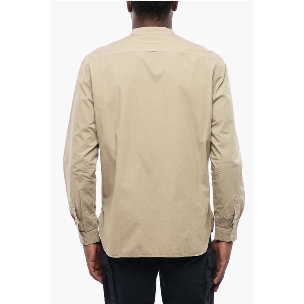 Korean Neckline Linen Shirt