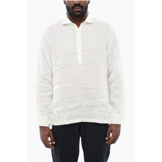 Polo Neckline Linen Shirt