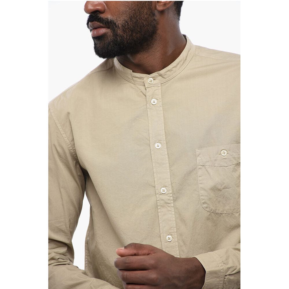 Korean Neckline Linen Shirt