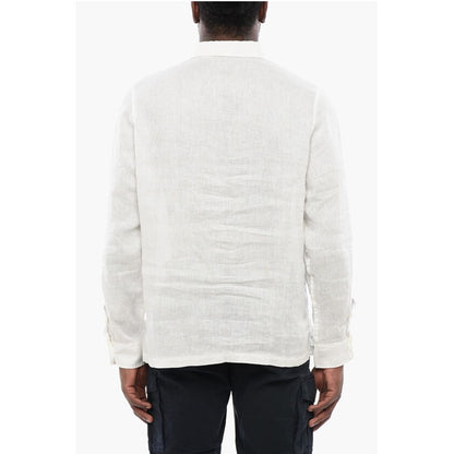 Polo Neckline Linen Shirt