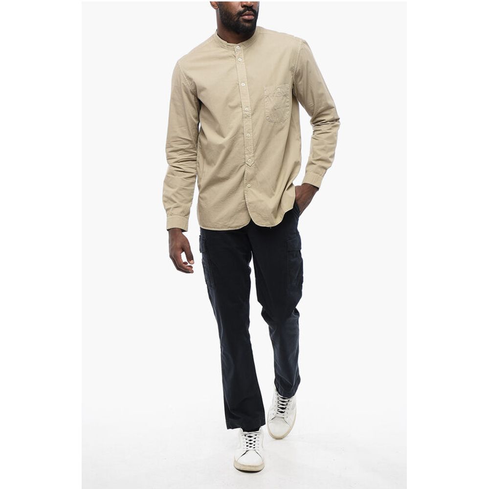 Korean Neckline Linen Shirt