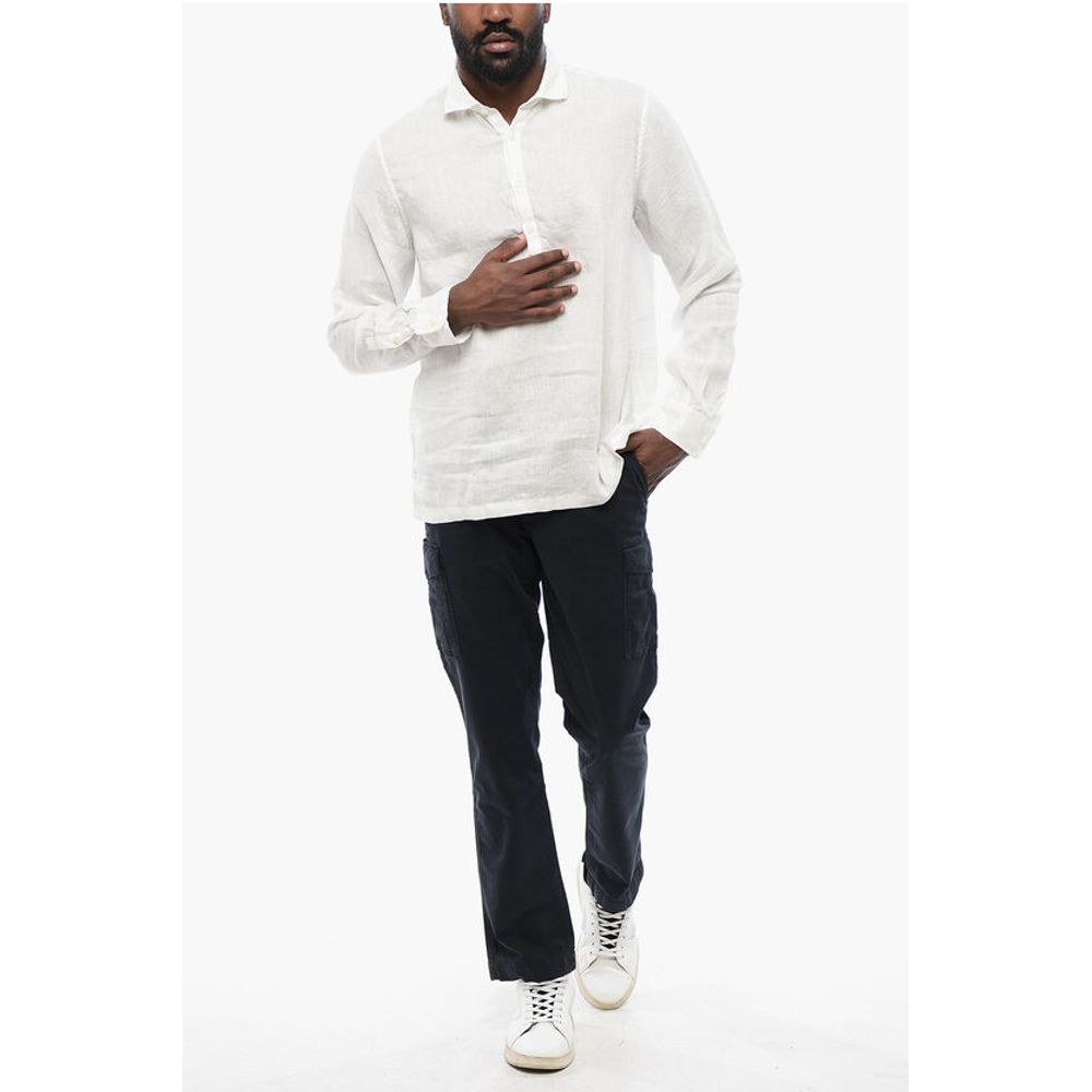 Polo Neckline Linen Shirt