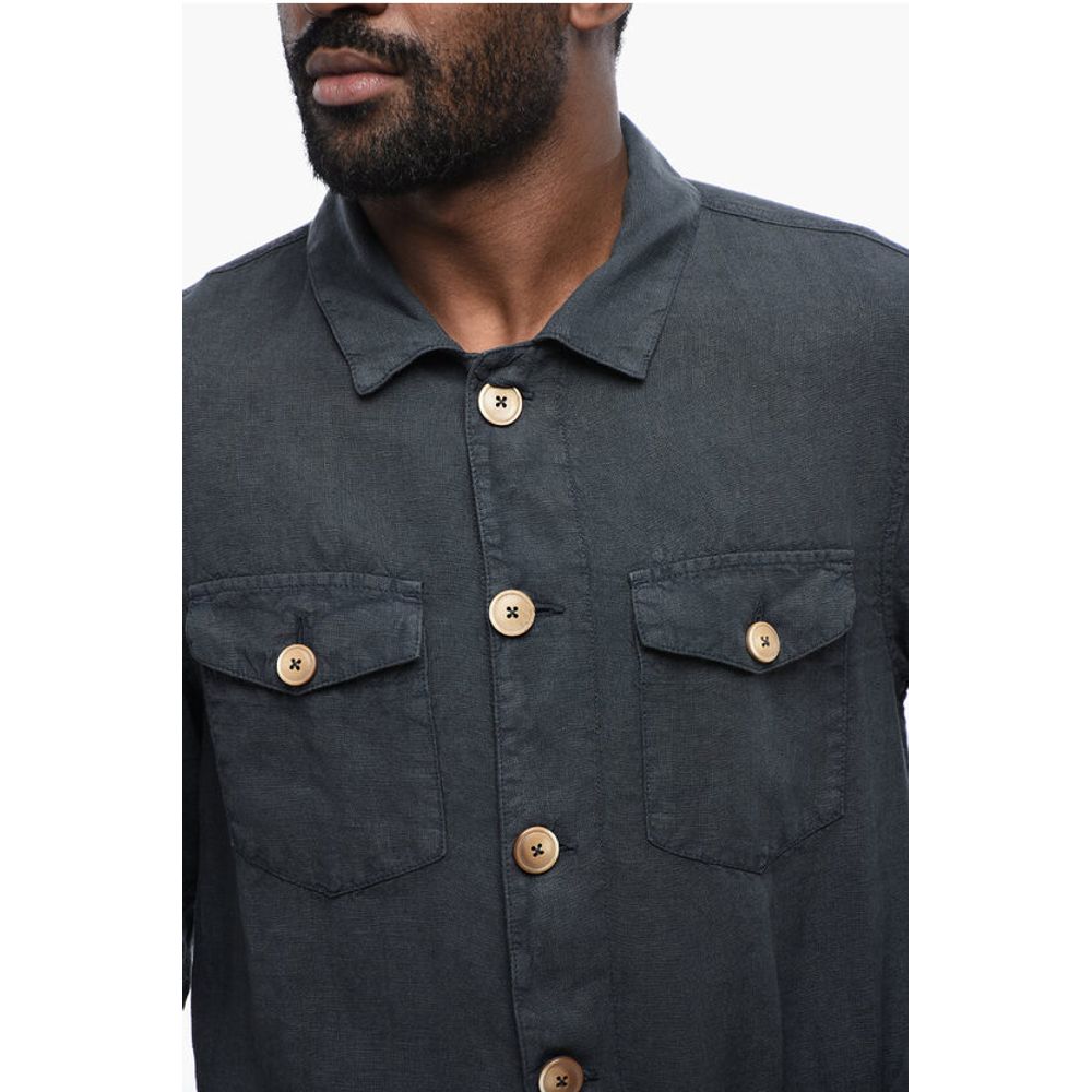Linen DERBY Overshirt with Patch Pockets