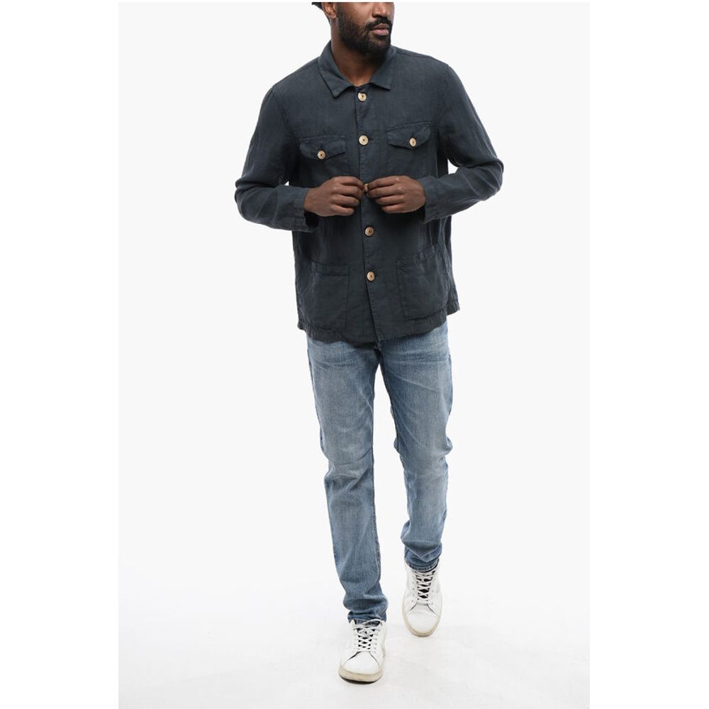 Linen DERBY Overshirt with Patch Pockets