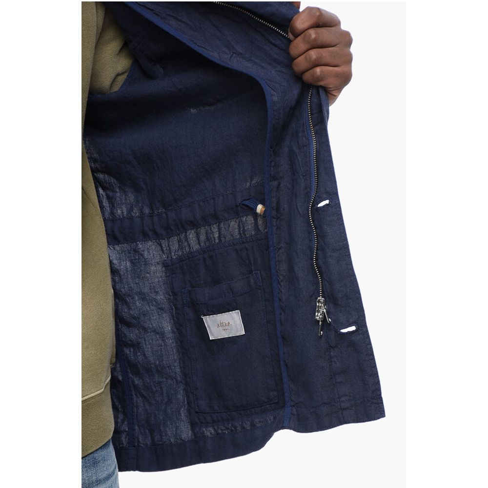 Linen Sahariana Overshirt with Hood